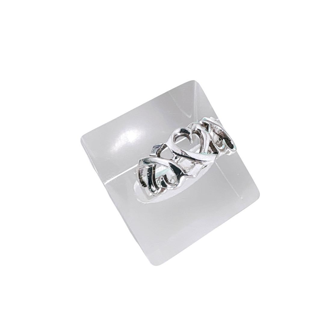 【光沢艶感仕上げ】ティファニー トリプルラビングハート シルバー リング 12号