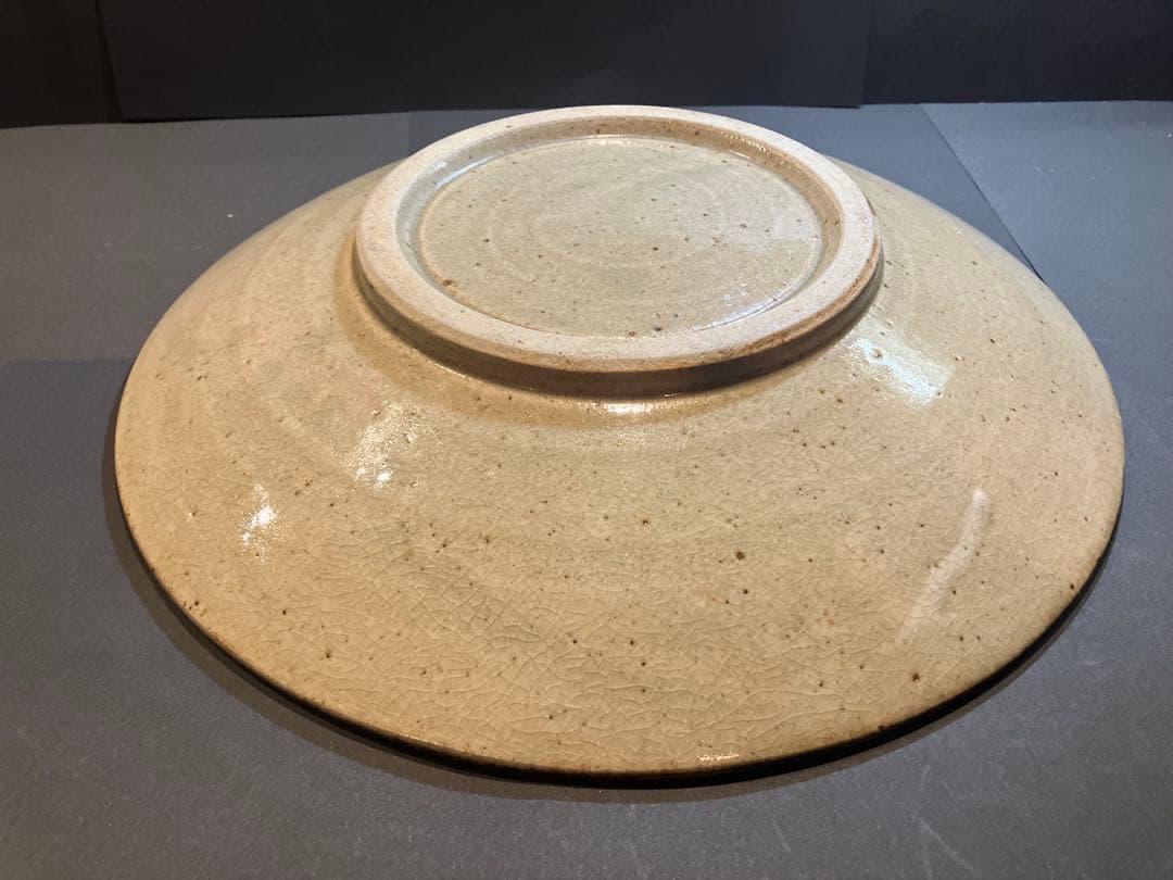 益子焼「皆川マス 民藝 飾皿」大型•丸皿 サイズ 幅31.5cmφ 高さ5.5