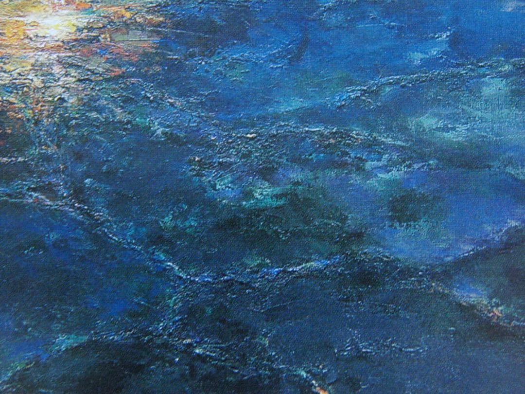 小池タケシ、【海明け邂逅】、希少な額装用画集より、新品額装付、状態良好