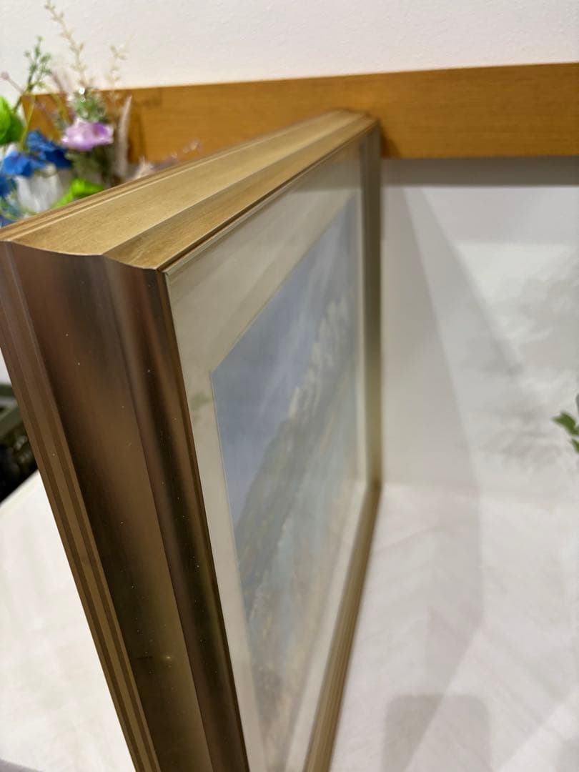 田中均　風景画 油絵　雪の比良　８号