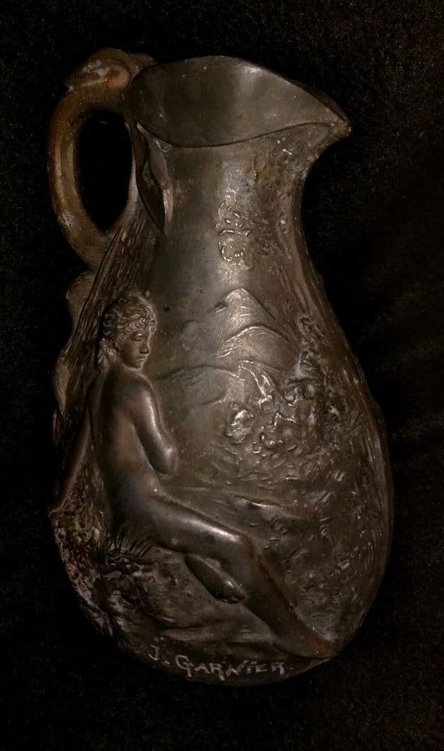 フランスアンティーク花瓶水差しピッチャーピシェアール・ヌーヴォーロココ女神高級