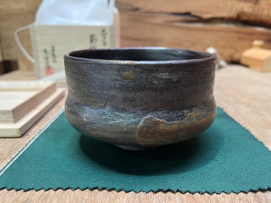 遠州七窯 志戸呂焼 直透窯 鈴木青宵 茶碗 共箱 茶道具