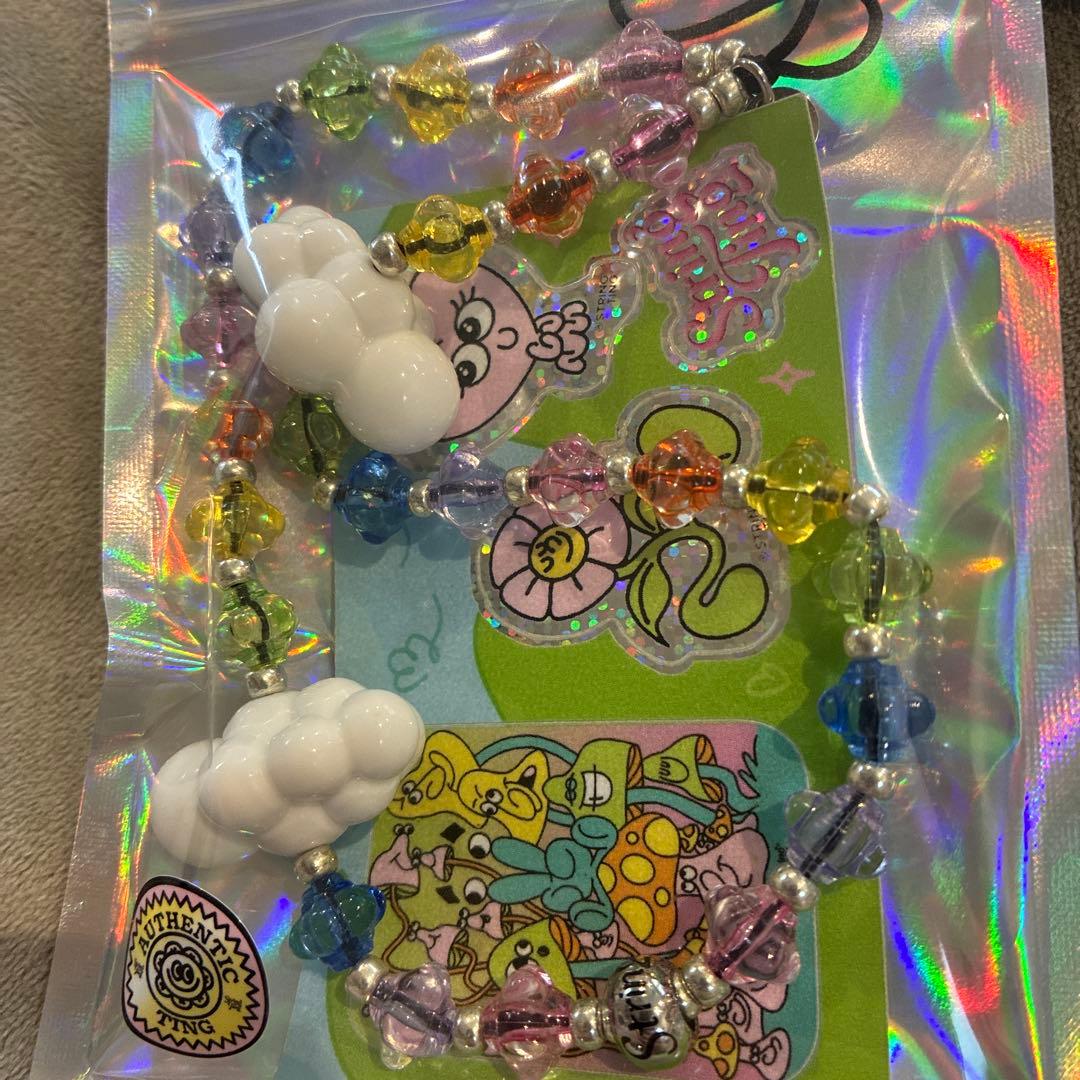 正規品stringtingカラフルビーズの雲ストラップとステッカー