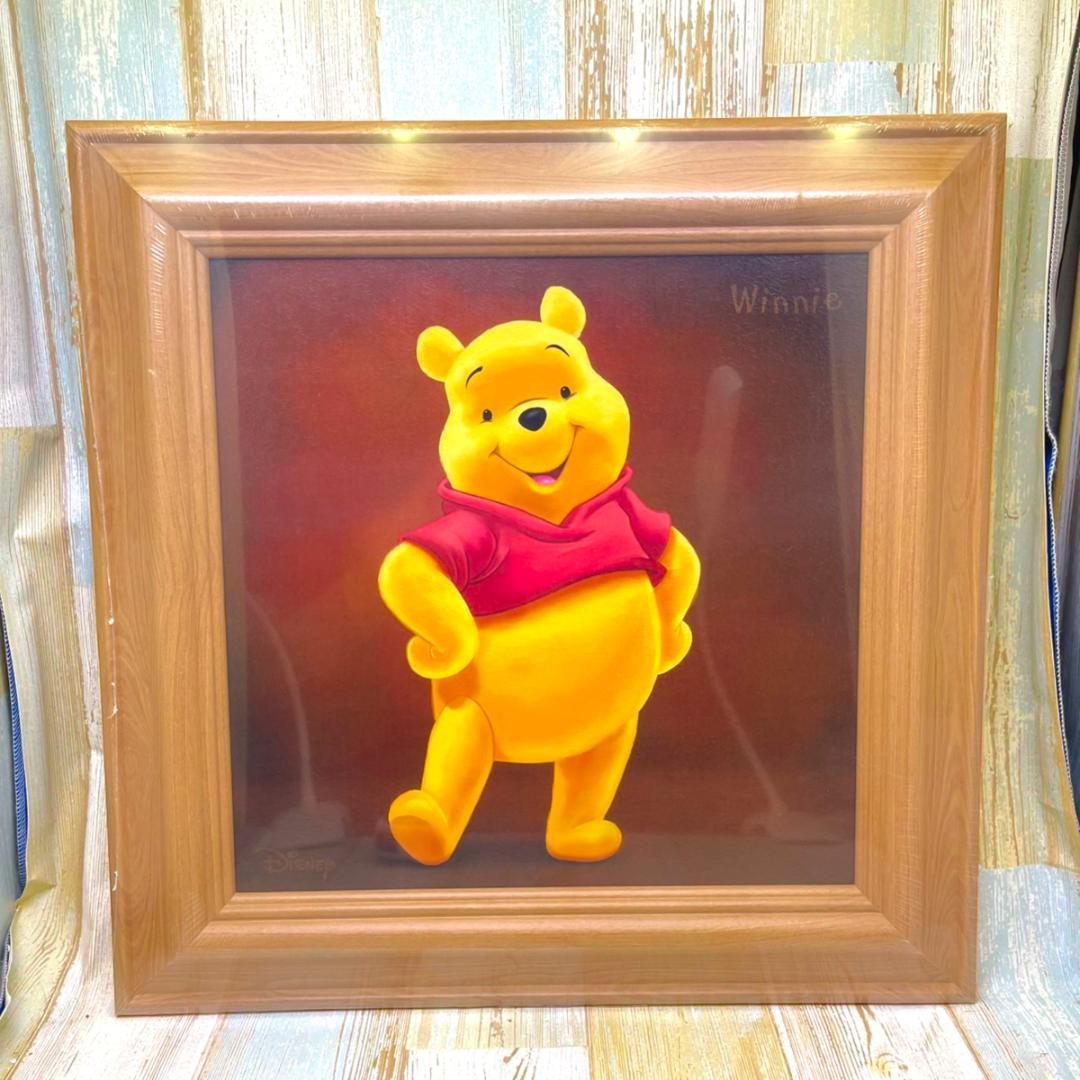 新品★くまのプーさん Winnie the Pooh 油絵風 額縁