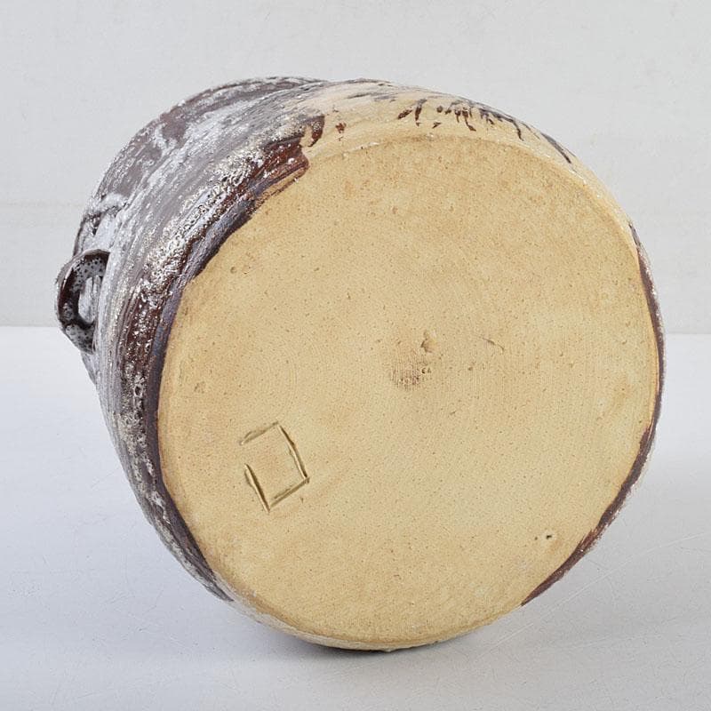 北大路魯山人作　鼠志野　花文　水指　銘寶舟　共布　清水公照極め箱　MR9510H