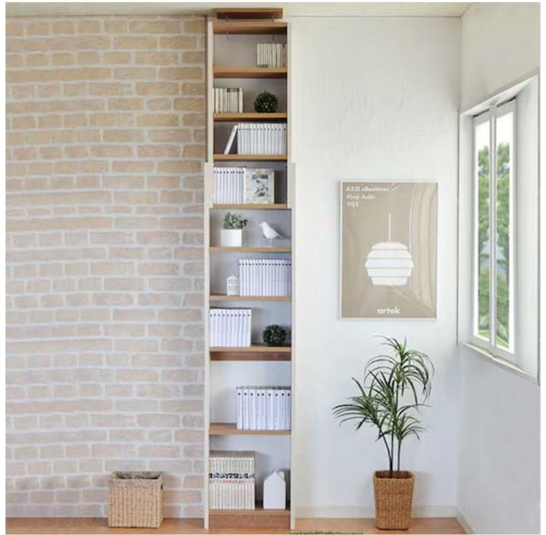 ニトリ　本棚　ブックシェルフ　壁面突っ張り式　幅45cm