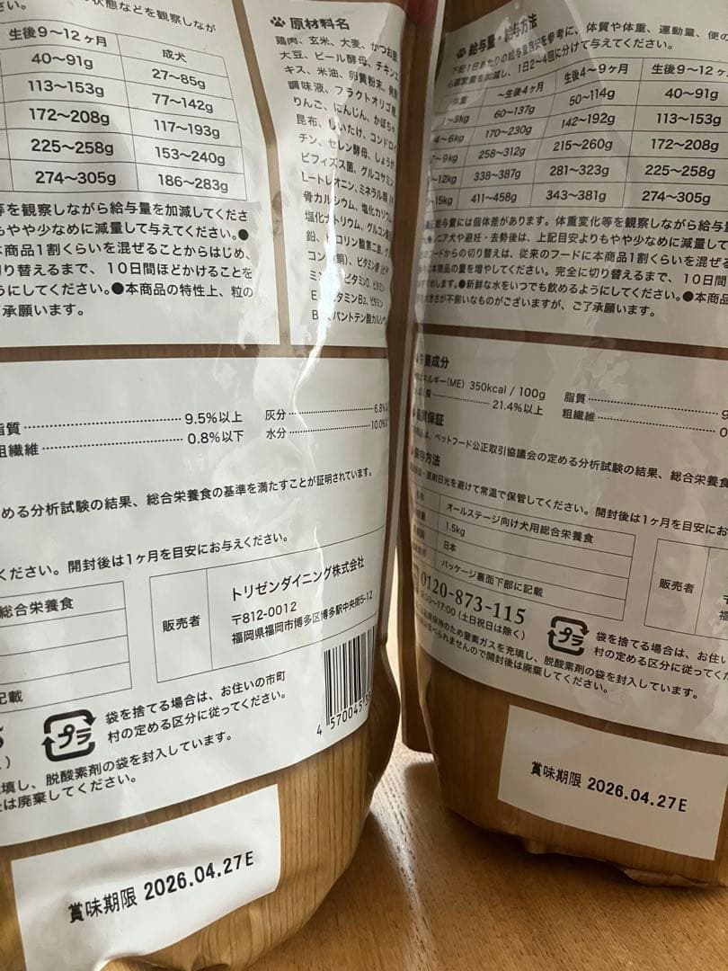 うまか ドライフード 1.5kg 2袋