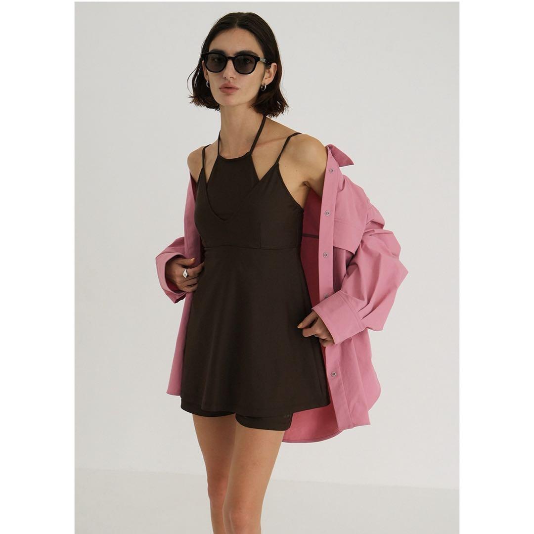 新品クラネLAYERED CAMISOLE SWIMWEAR ブラウン