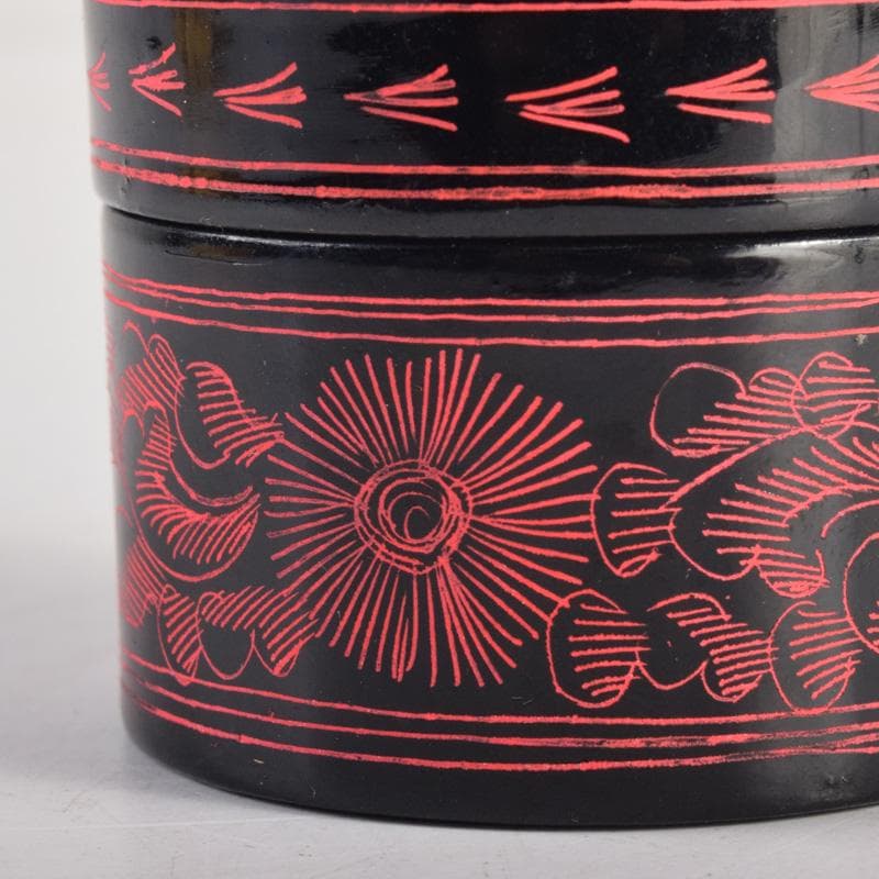 茶道具　蒟醤塗　キンマ　棗　表千家　堀内宗完(兼中斎)極め箱　V　8277