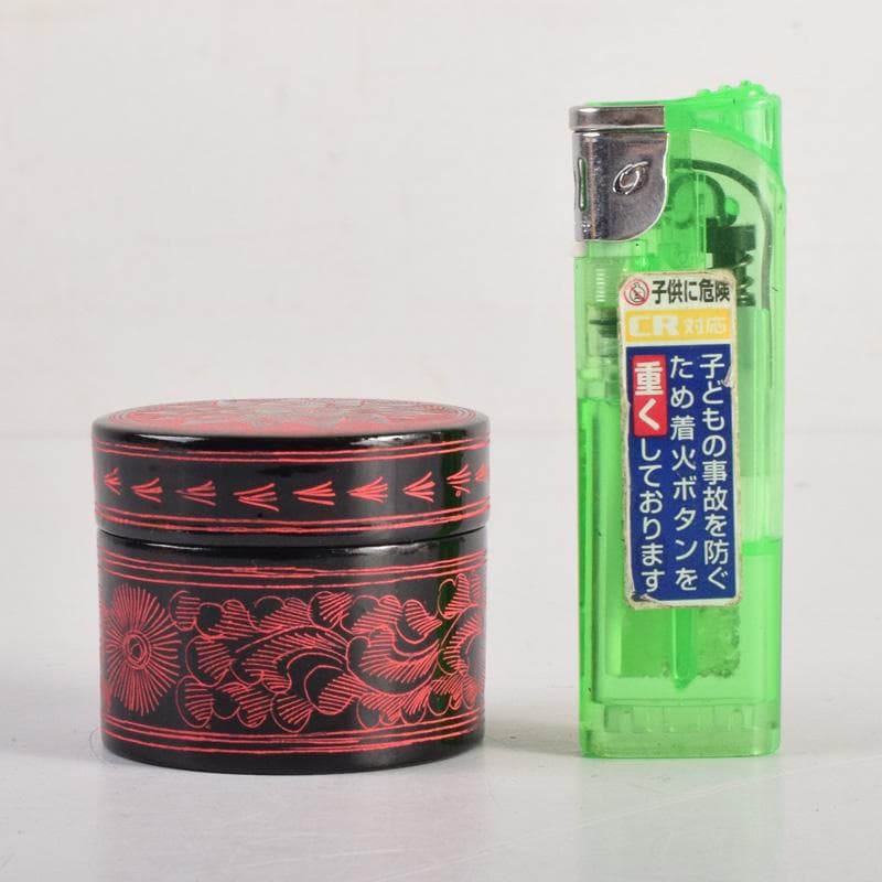 茶道具　蒟醤塗　キンマ　棗　表千家　堀内宗完(兼中斎)極め箱　V　8277