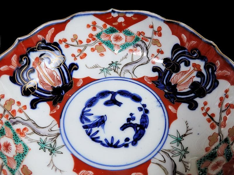 古伊万里　色絵　松竹梅の図　膾皿　５枚　3162AS-CGf