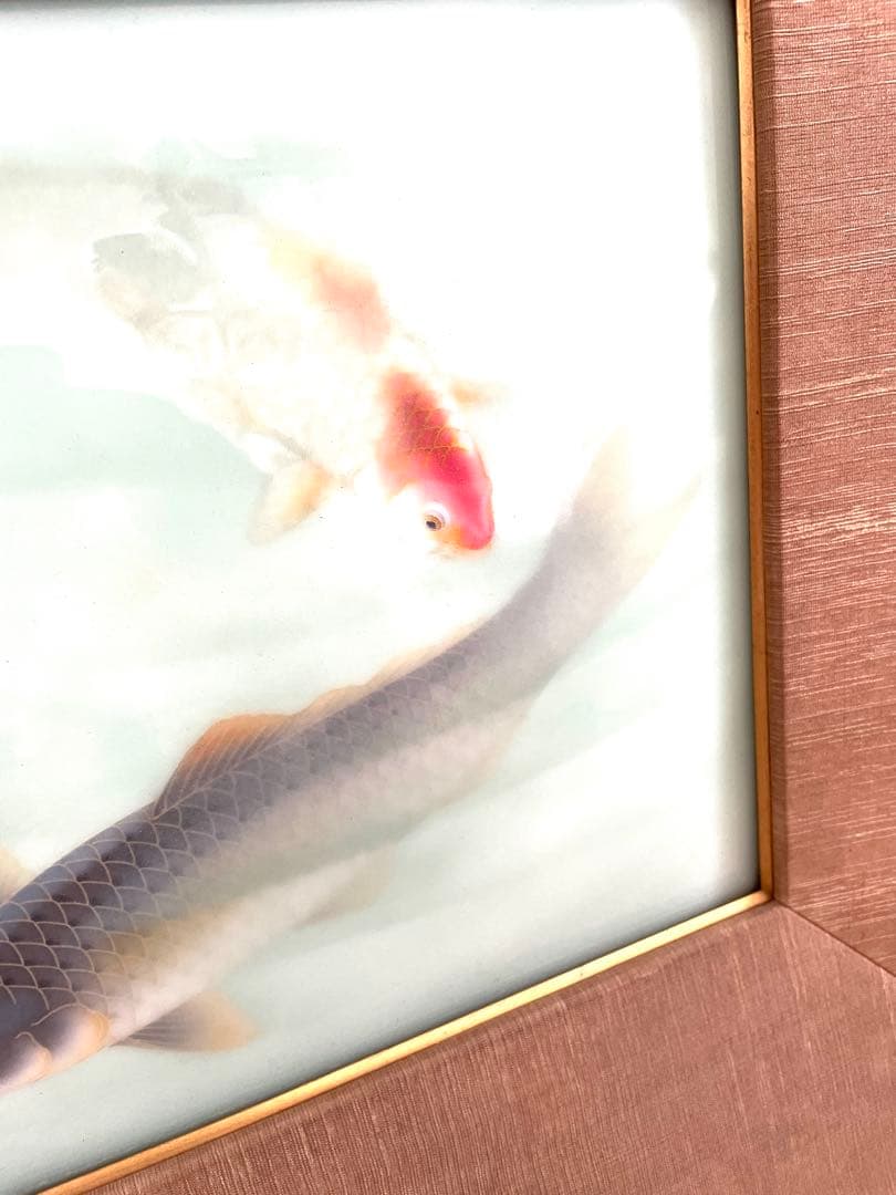 【価格交渉大歓迎】安藤造 七宝 双鯉図 陶額 共箱