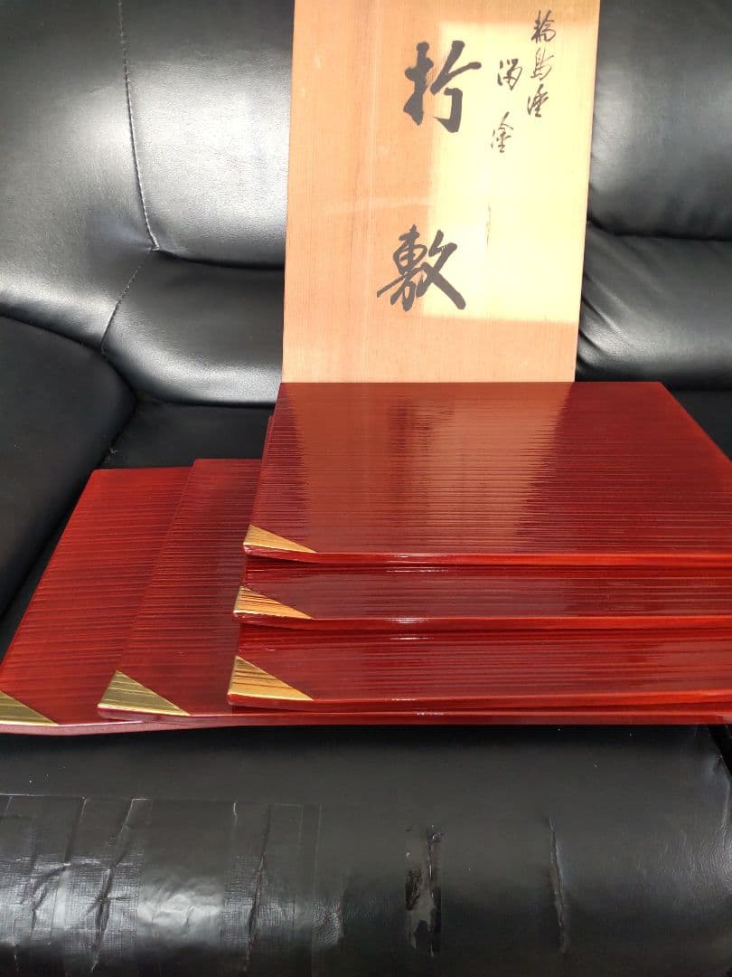 おかむ未使用‼️輪島塗 膳 5枚セット 木箱入り✨