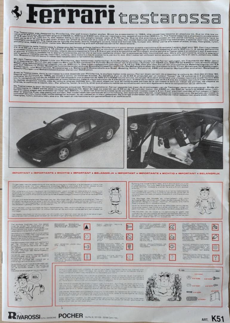 【希少品】POCHER フェラーリ 本体ダイキャスト製1/8スケール模型キット
