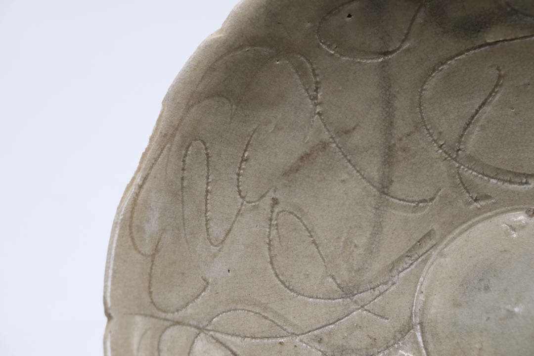 中国　青磁　青磁畫花大碗　海上がり　送料込み0315