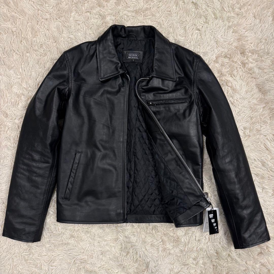 【美品】タグ付き HORN WORKS シングル ライダース ジャケット L