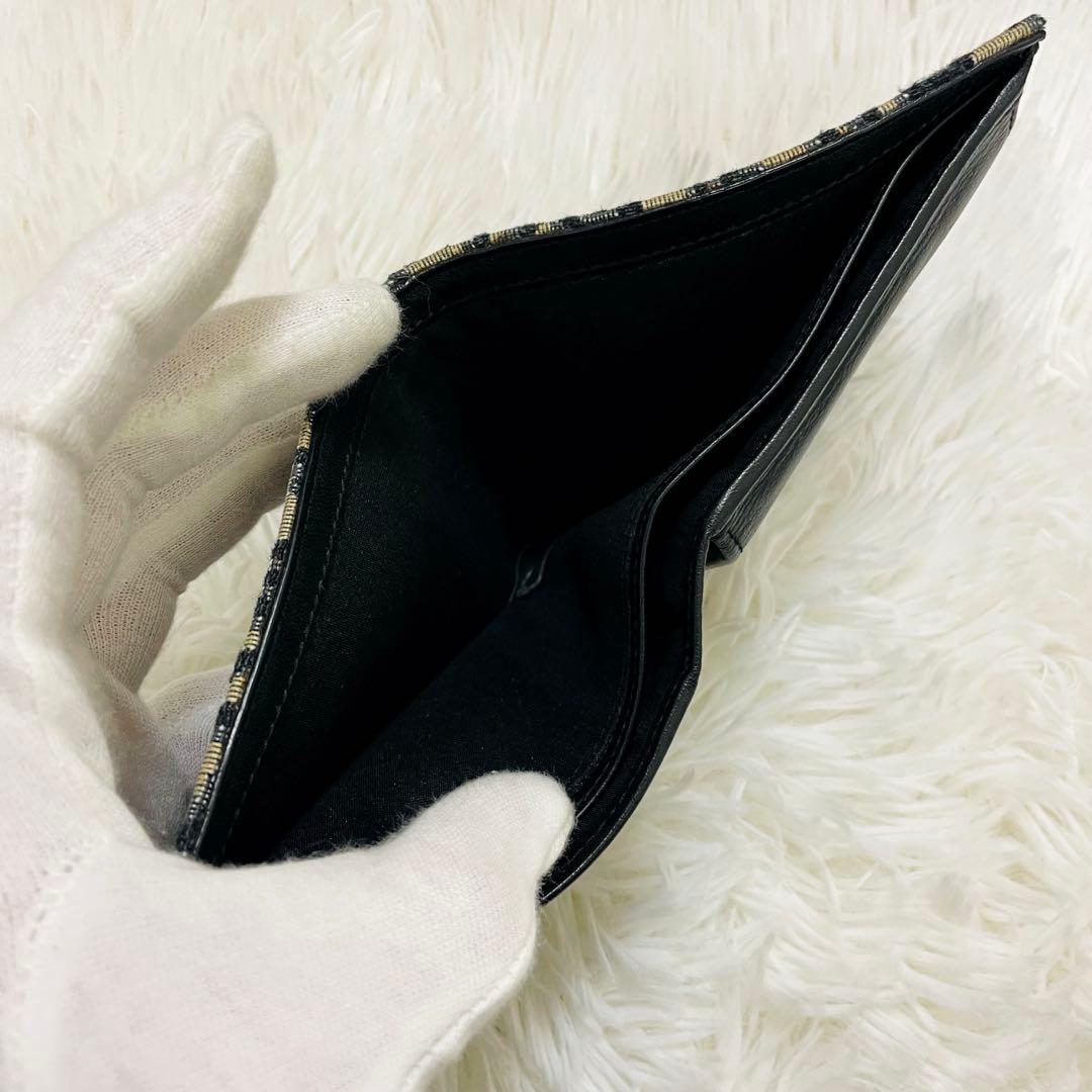 極美✨付属完備✨ディオール 二つ折り財布 オブリーク サドル レザー