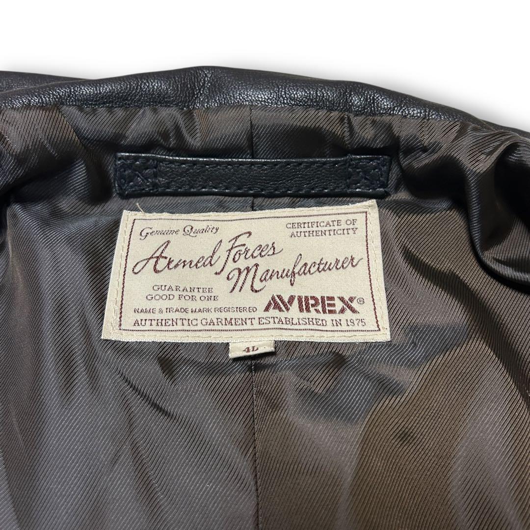 【新品未使用タグ付✨】AVILEX レザー　ライダース　4L やぎ革　黒　極美品