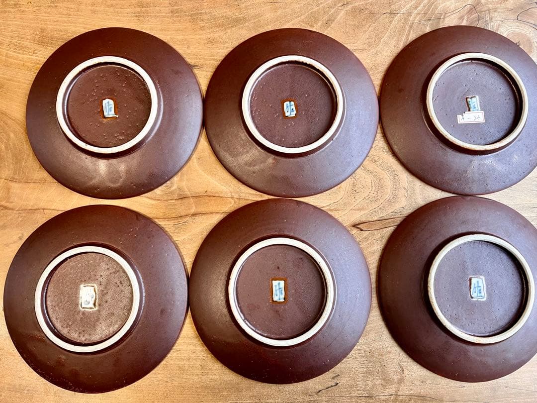 九谷焼作家　松本佐一作　中皿×6枚