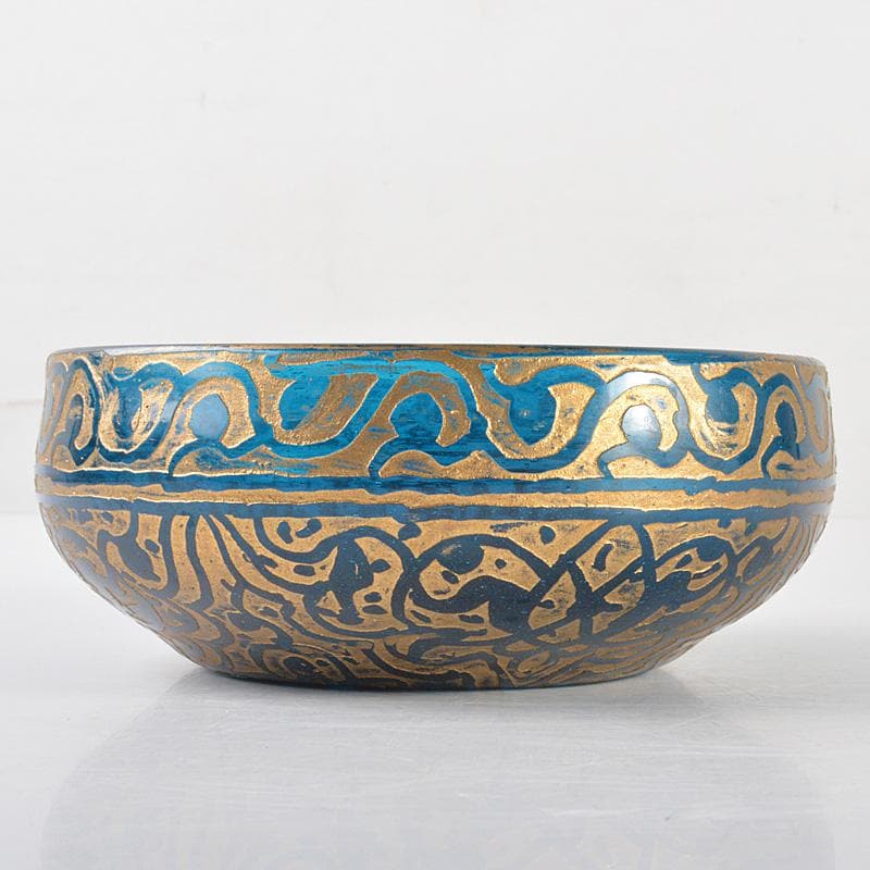 アンティーク　ガラス工芸　金彩　フィンガーボウル　V　R7253