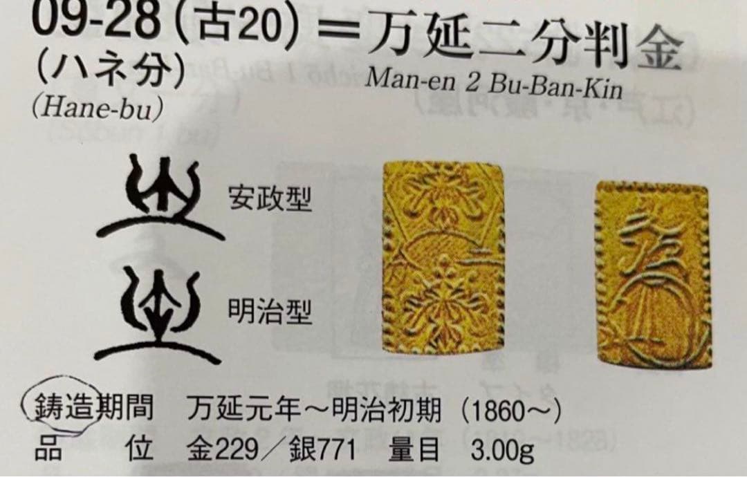 希少品 明治二分判金 明治二分金 二分判金 江戸時代の金貨