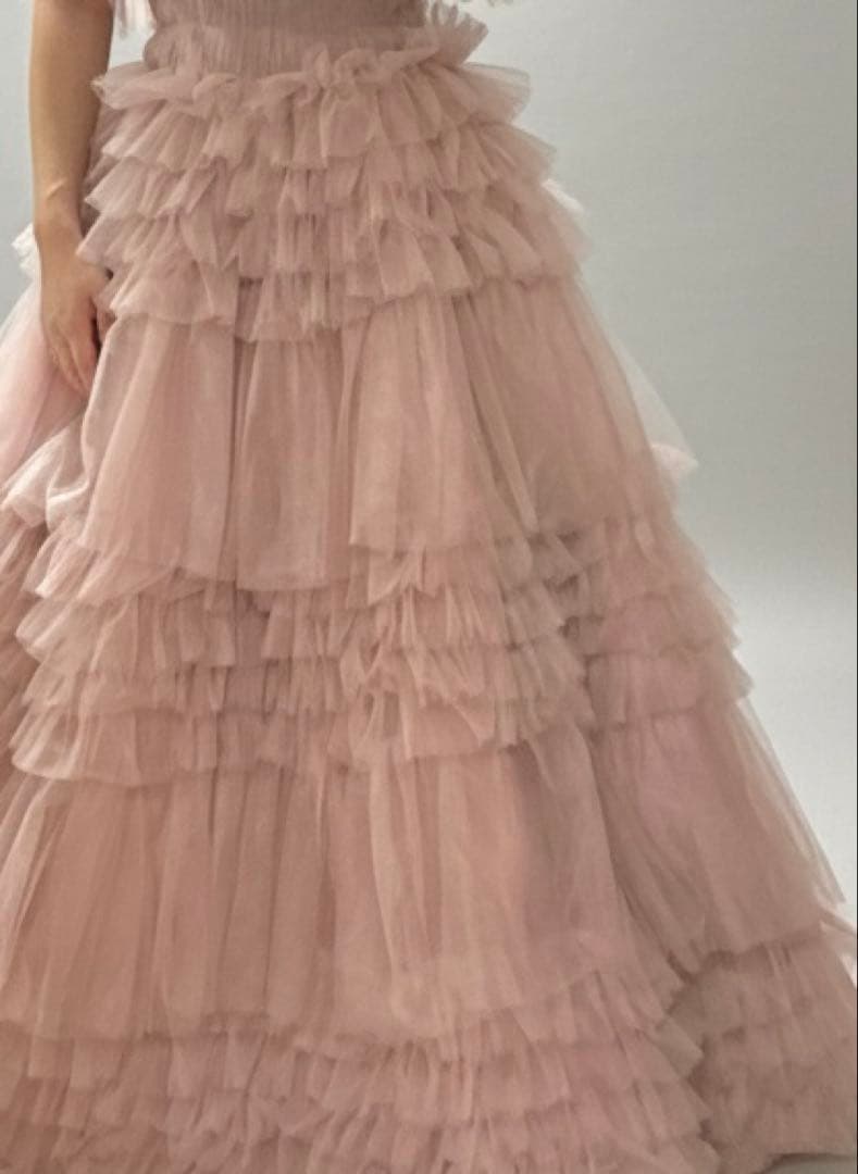 【みゆ】薄ピンクのカラードレス（パニエセット）/フォトウエディング