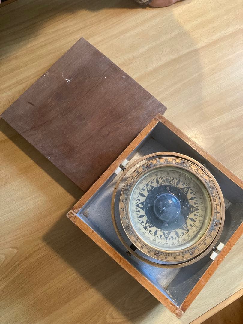 お値下げ　超貴重！船舶用コンパス 木製ケース