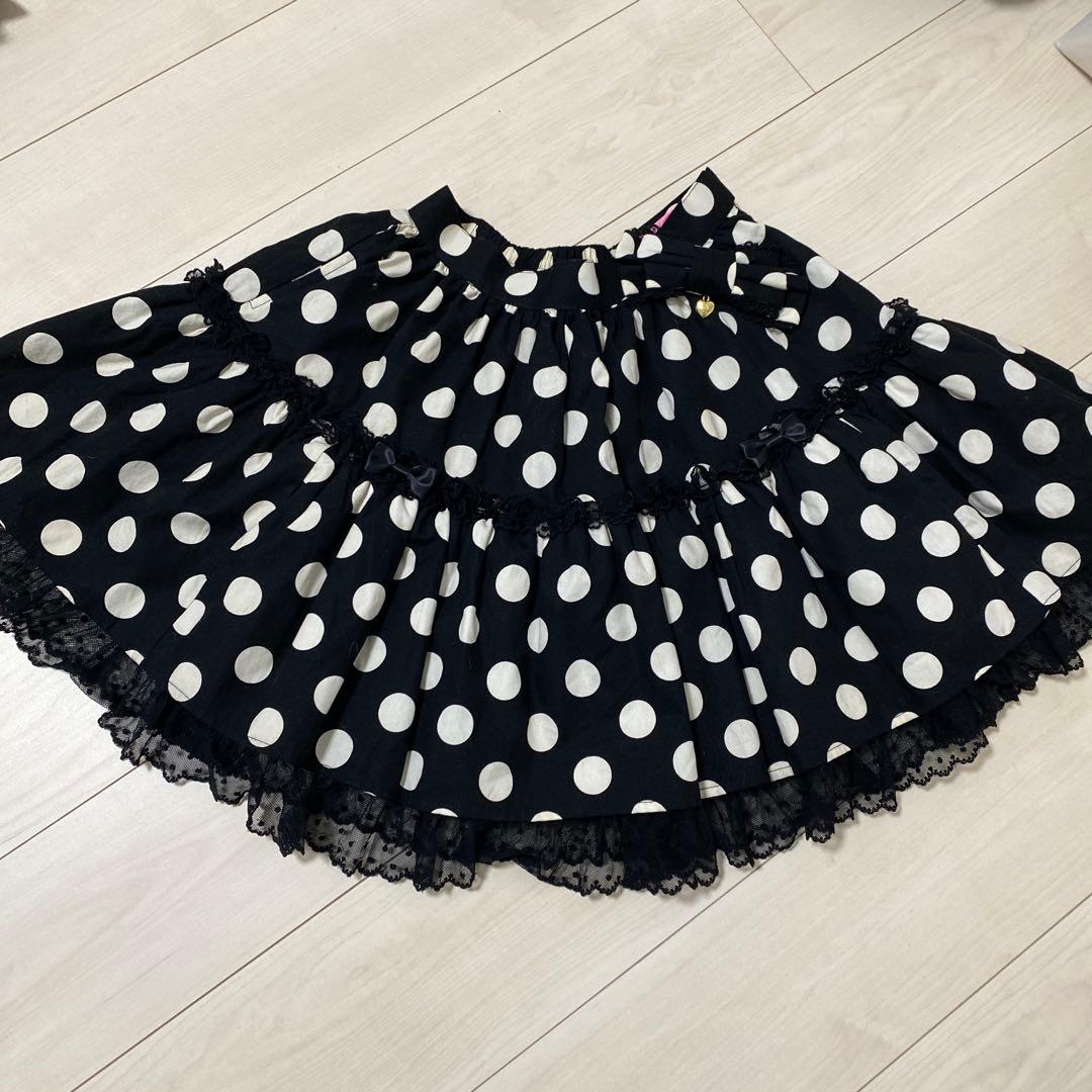 Angelic Pretty 水玉　スカート ひざ丈　リボン