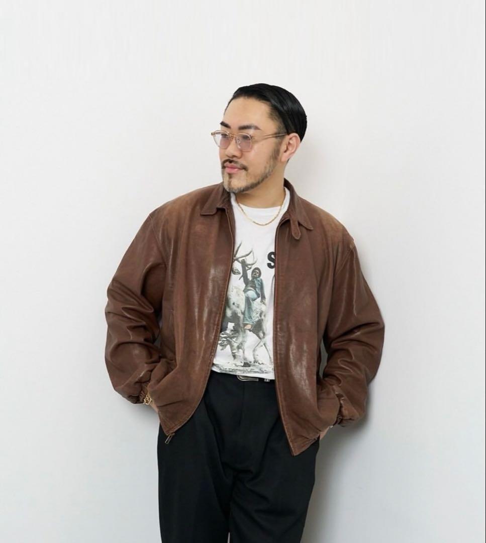 専用　90s polo ラルフローレン　スイングトップ　レザージャケット