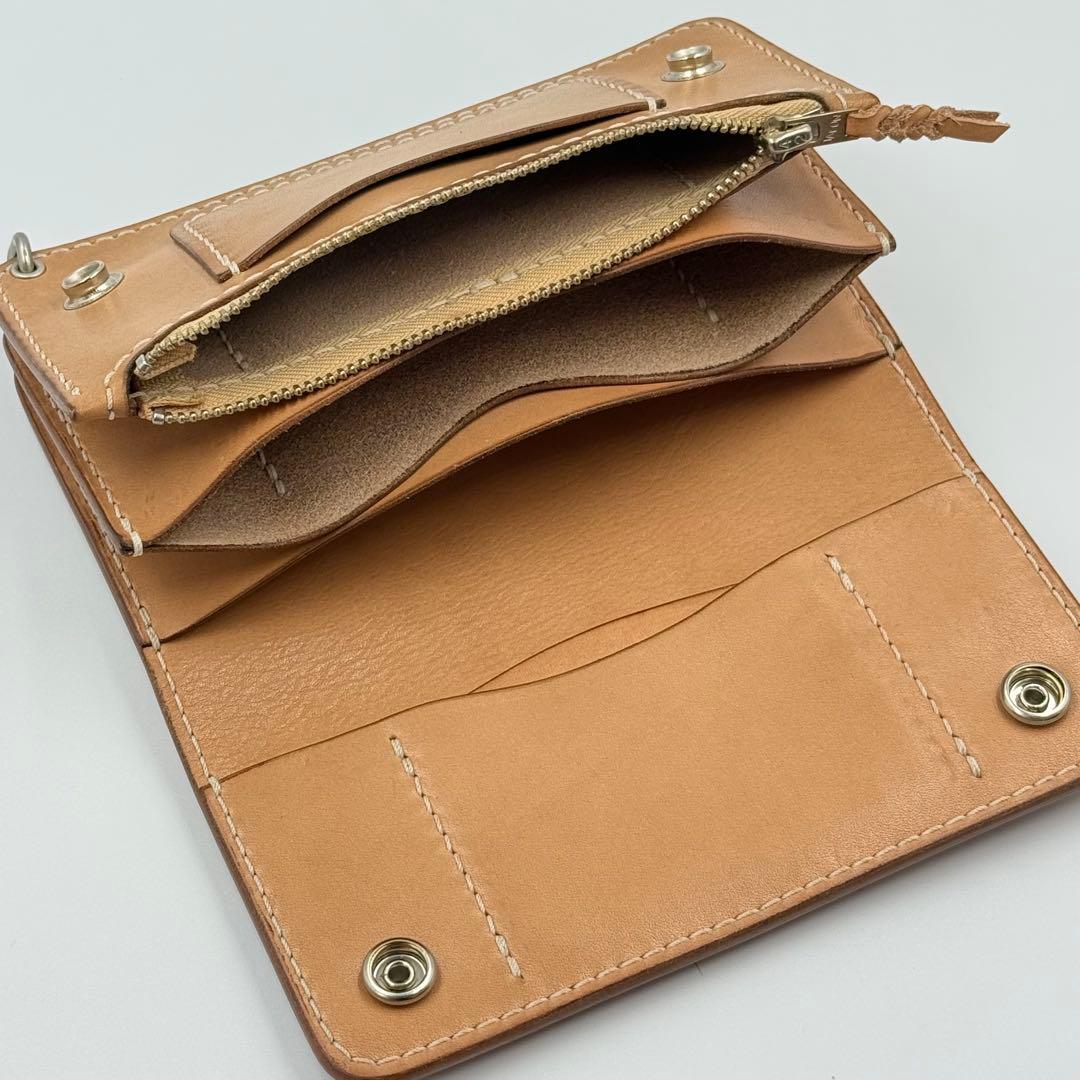 トラッカーウォレット(ナチュラル) サドルレザー　タロンジッパー　真鍮ニッケル