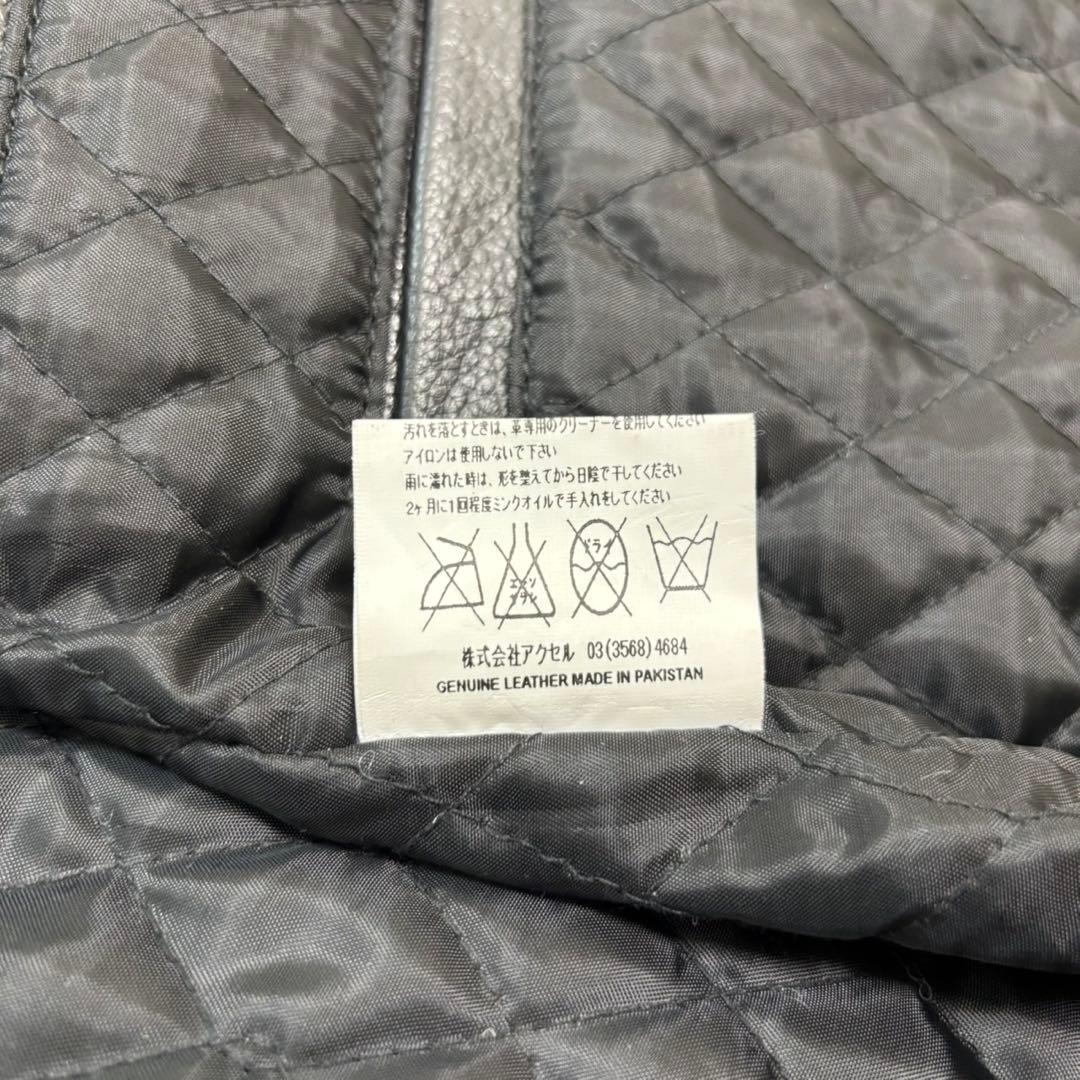 新品タグ付き Axel 牛革 キルティング シングルライダース ブルゾン L