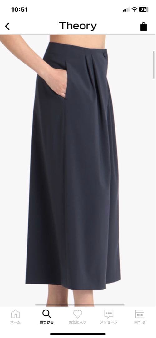 theory luxeネイビー ガウチョパンツ 38タグ付き新品