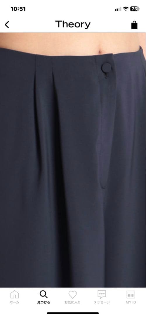 theory luxeネイビー ガウチョパンツ 38タグ付き新品