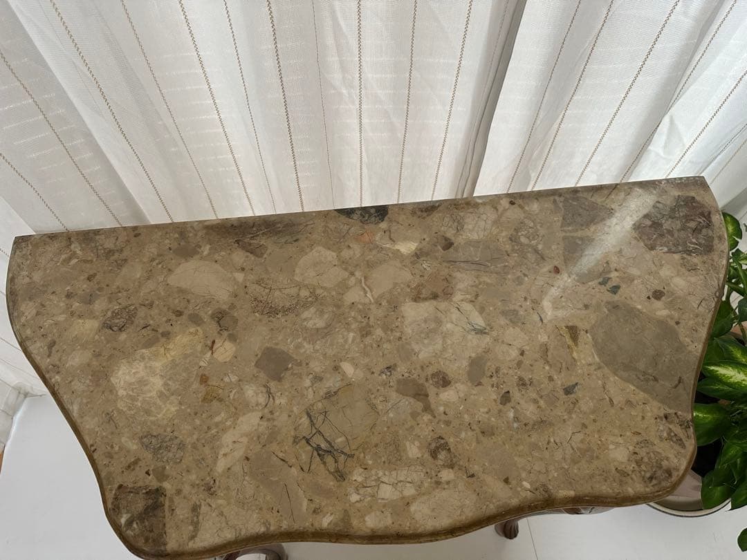 大理石 ロココ調 クラシック 猫脚 コンソールテーブル 電話台 家具