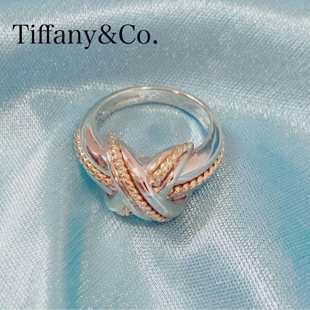 ティファニー　シグネチャークロスリング　コンビ　8号