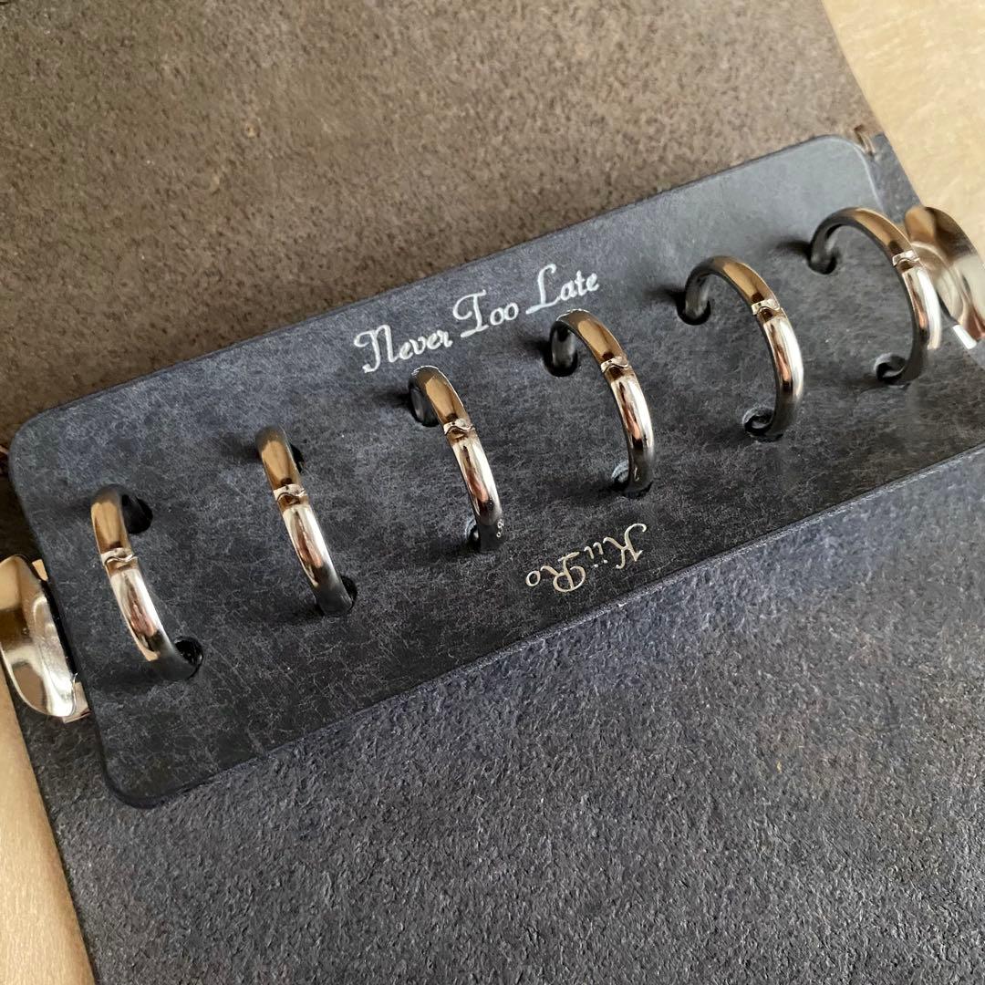 自由手帳 ミニ6 グレー×ネイビー