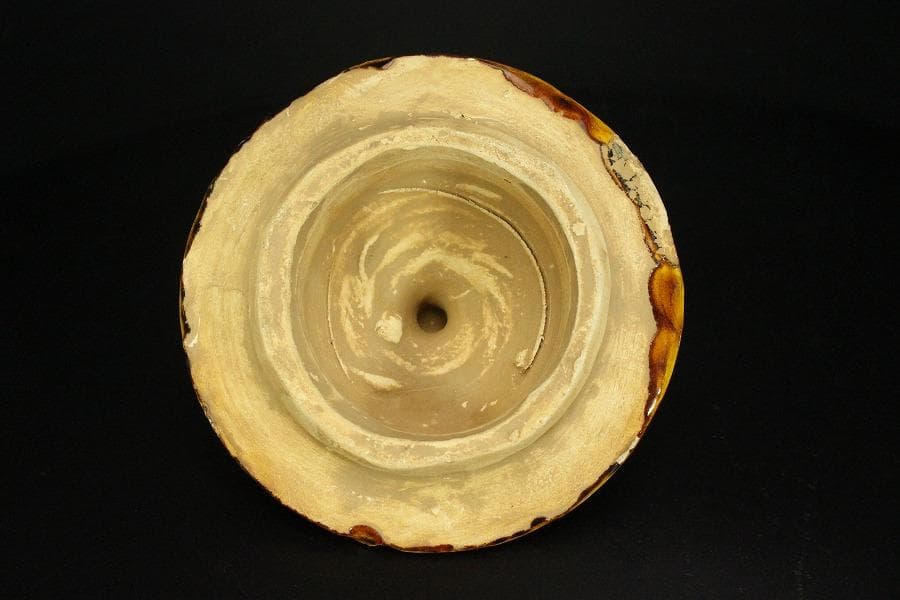 中国美術 唐三彩 蓋壷 高19cm(LC153)