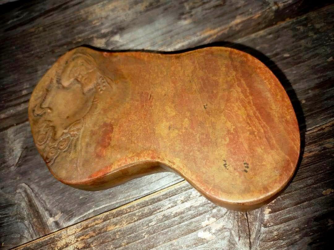 ♥中国　硯　紅糸硯　紅絲硯　小型　520ｇ 骨董品