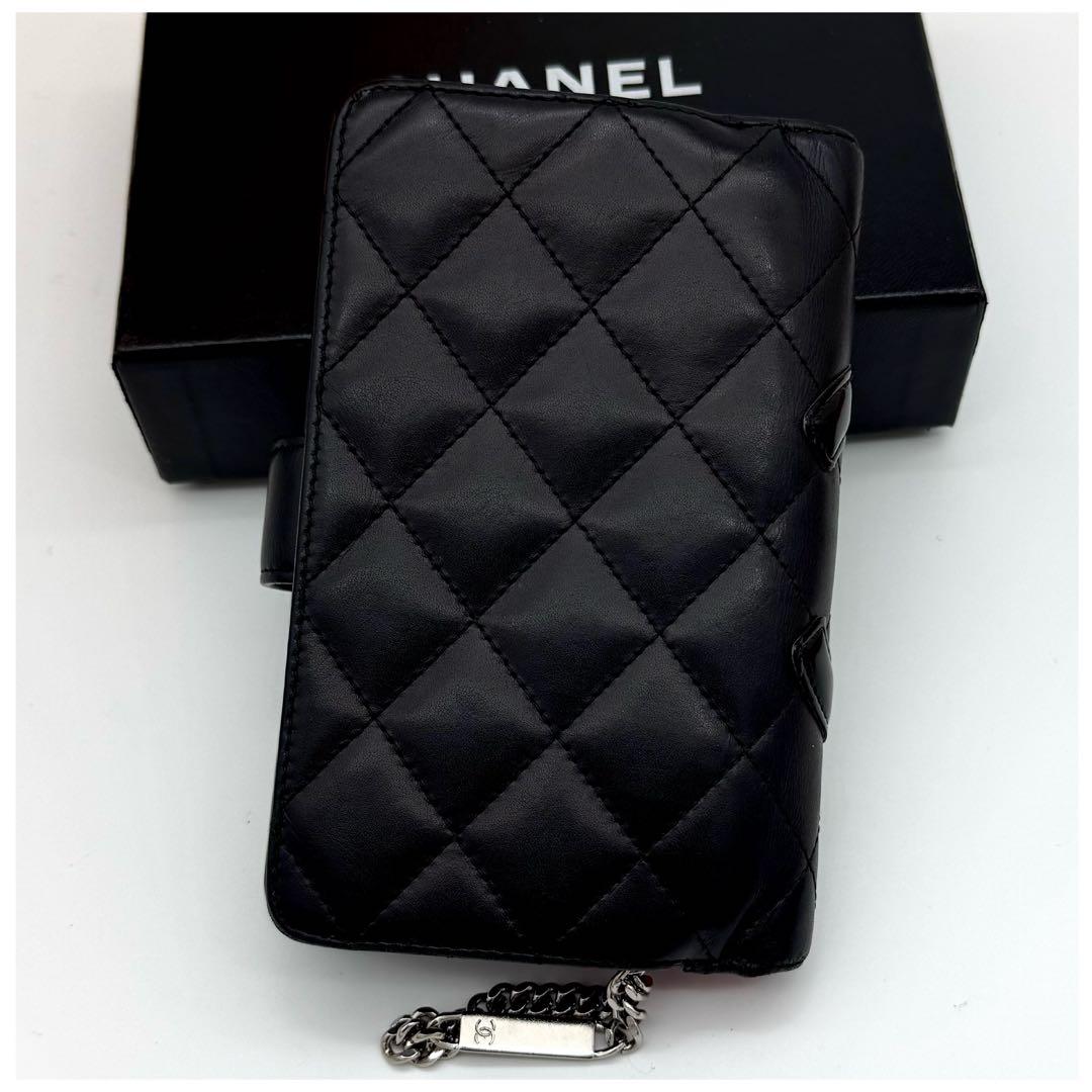 シャネル ラムスキン カンボンライン 折り財布