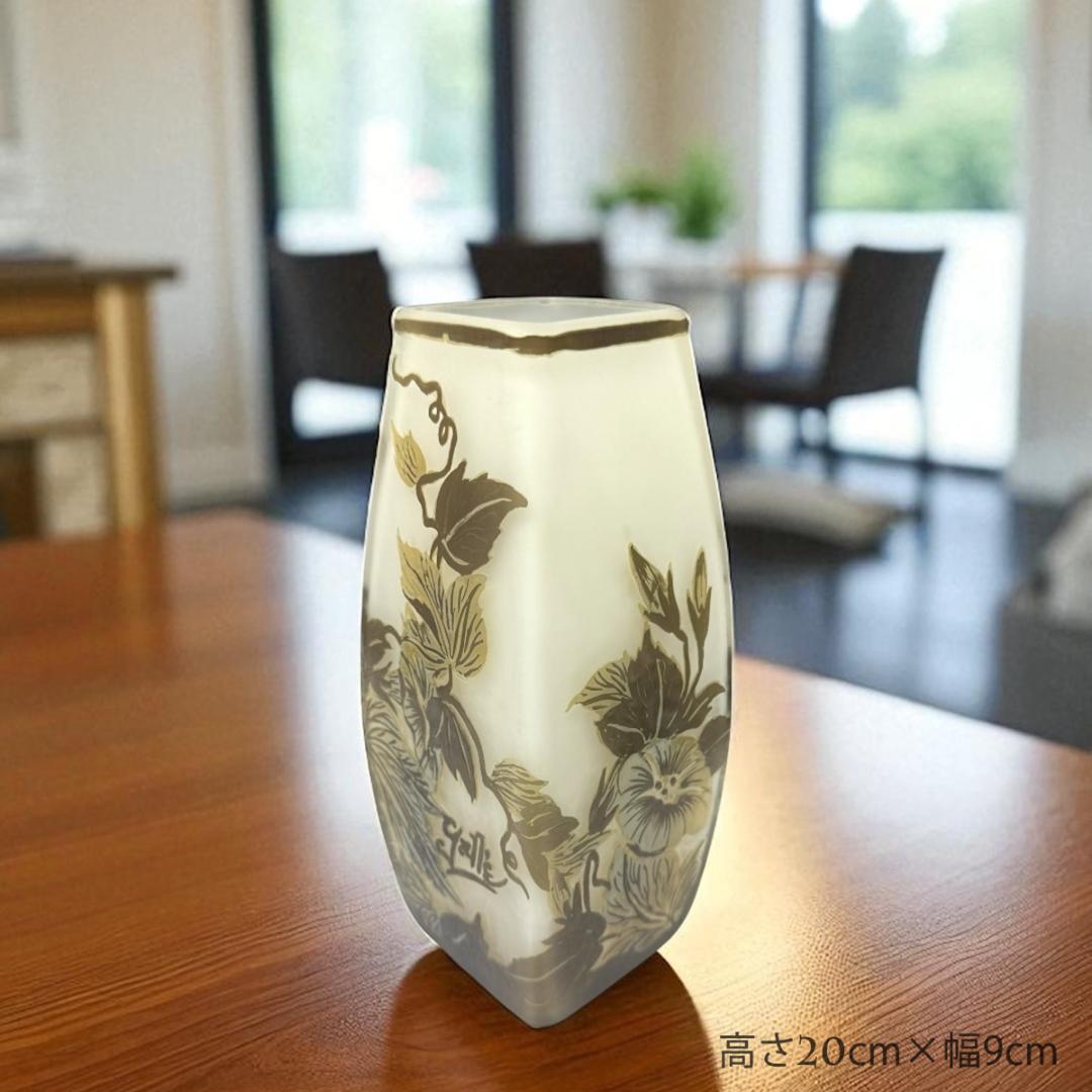 【証明書付】希少エミールガレ 鉢 高さ20cm 幅9cm カメオ彫り　花器