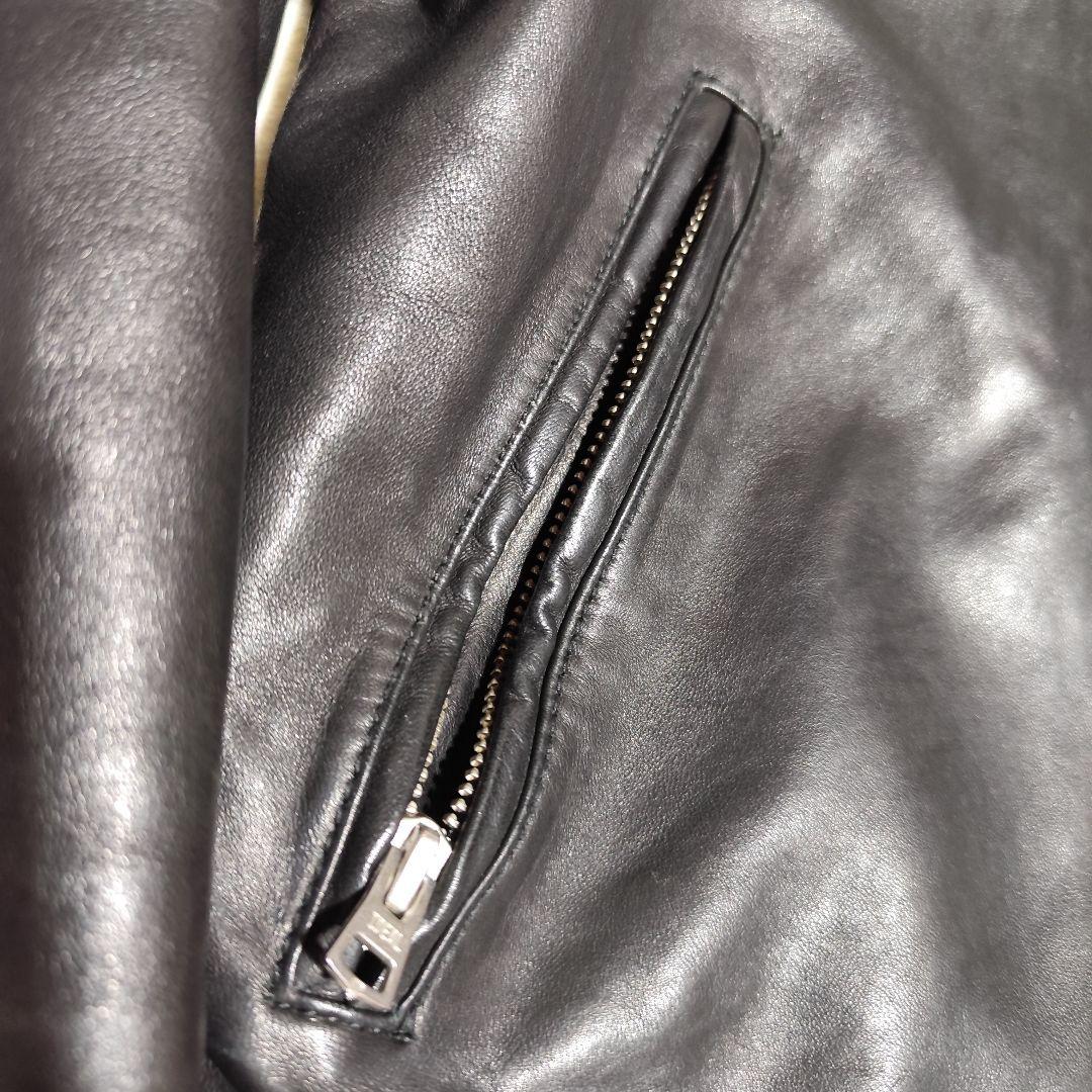 美品【 SHIPS 】 ✦ シップス ラム レザー ライダース ジャケット 黒