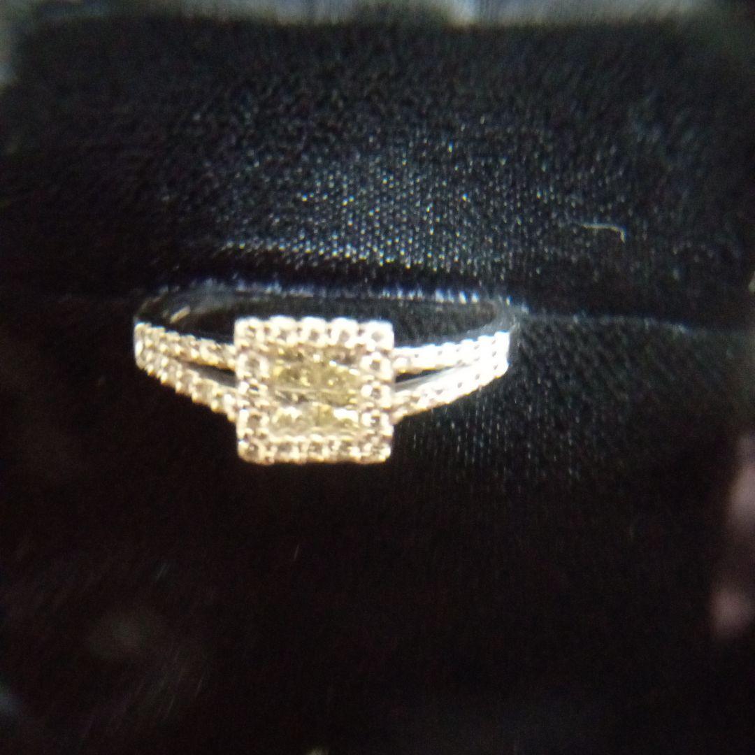 スクエア型ダイヤモンドPT900リング17号