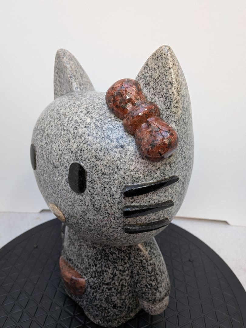 b788、ハローキティ キティーちゃん 石像 御影石 置物 猫 希少 レア