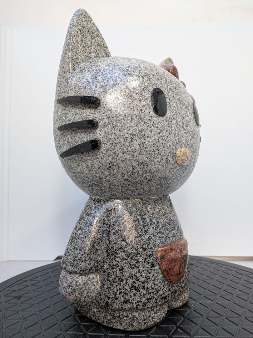 b788、ハローキティ キティーちゃん 石像 御影石 置物 猫 希少 レア