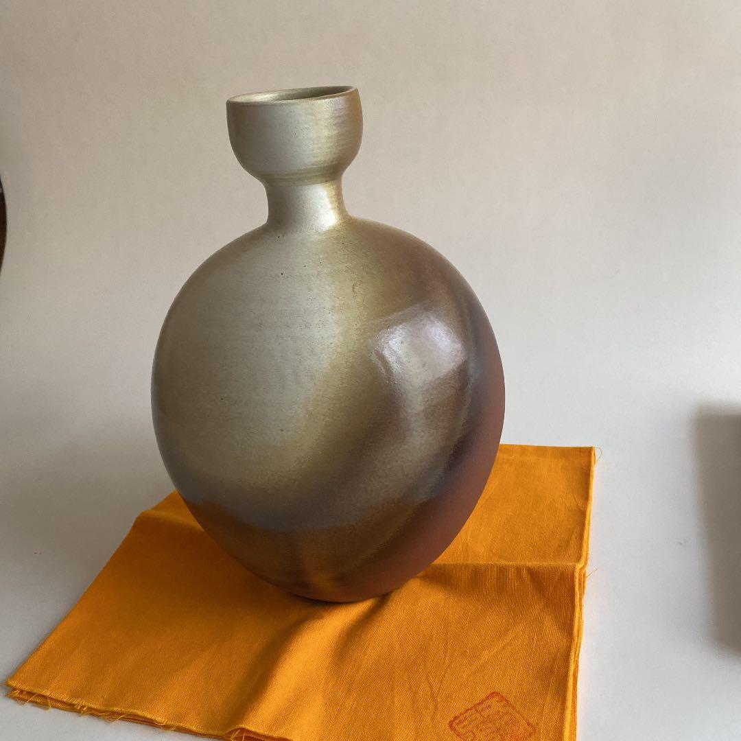 花瓶 陶器 一位窯 田中一晃作 美品 新品未使用