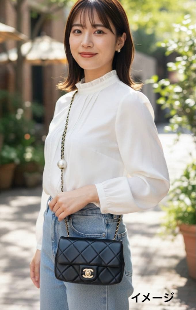 CHANEL ノベルティ ミニショルダーバッグ パールチェーン 黒