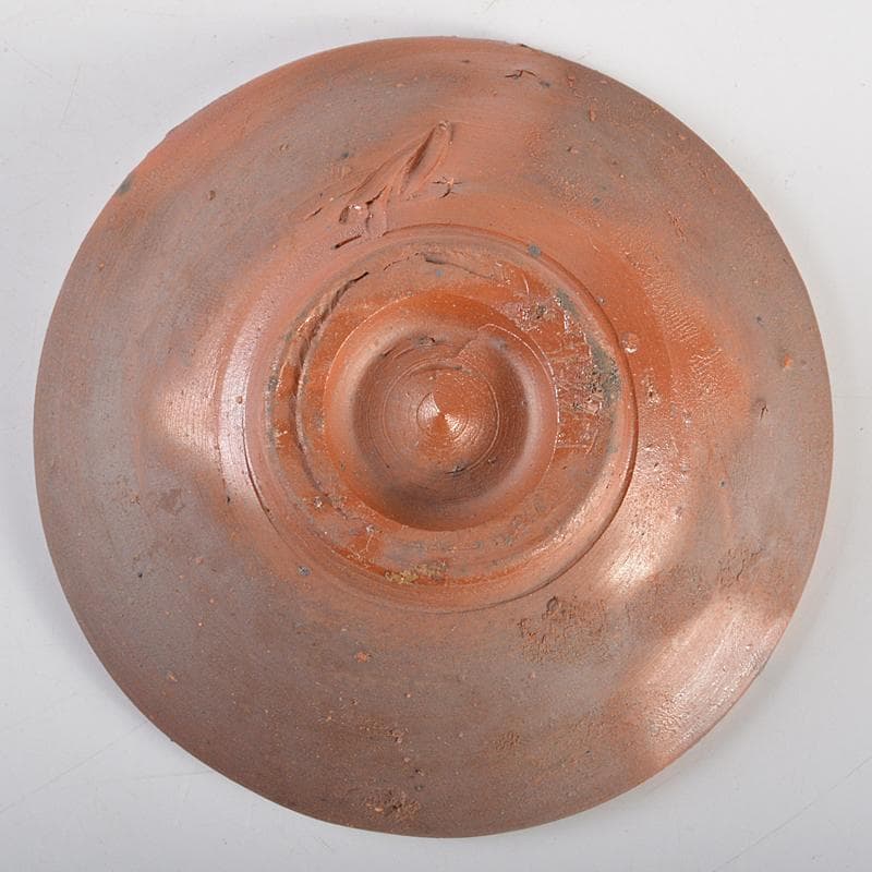 備前焼　人間国宝　藤原雄作　戌字刻　盃　共箱　V　R7063