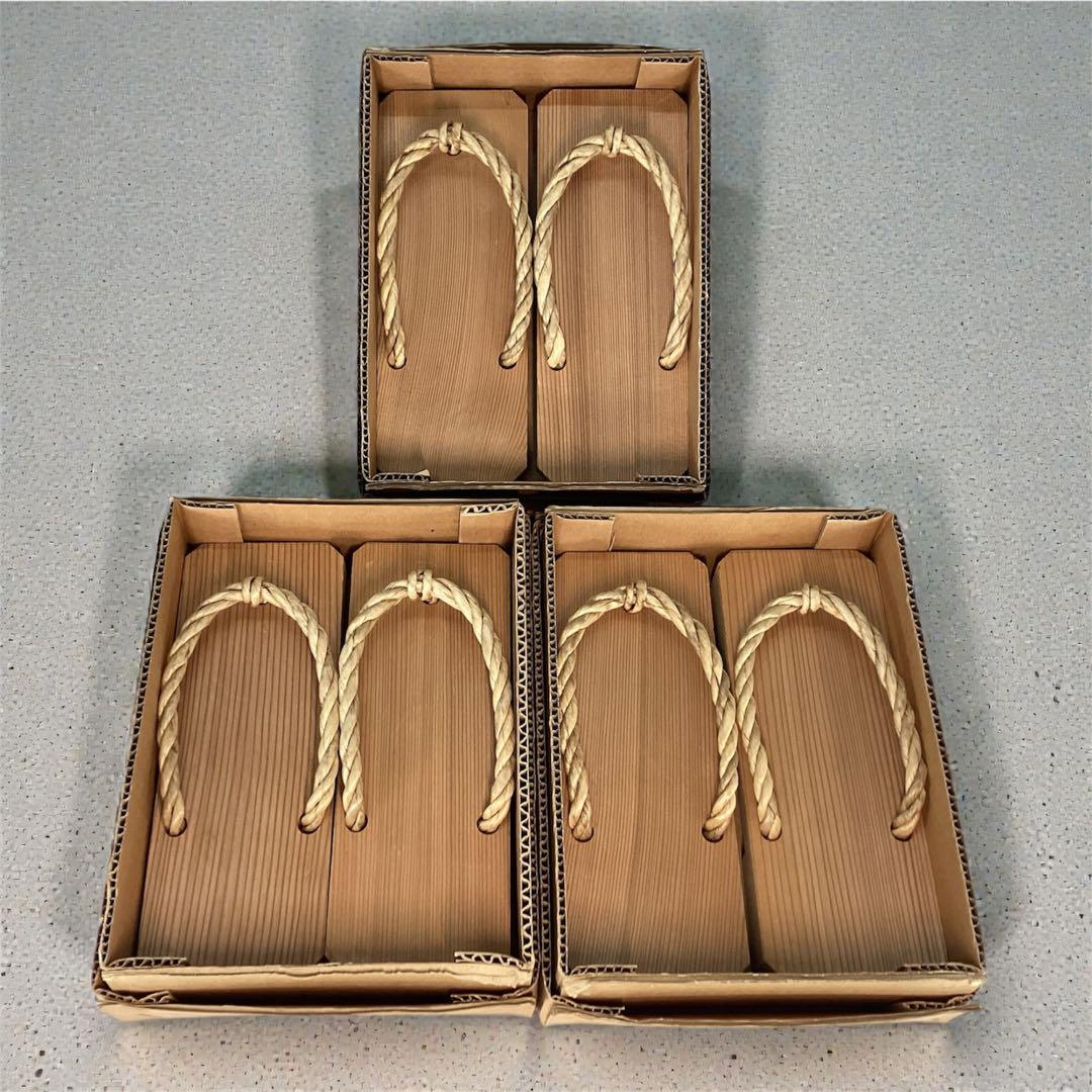 【中古品】露地下駄　駒下駄　3足セット②（紙箱）USED〈税込•送料込〉