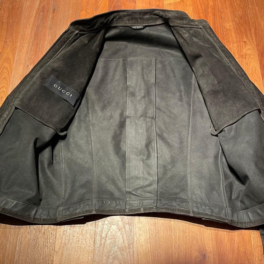 GUCCI グッチ シングルライダース 黒スウェード 46 トムフォード期 希少