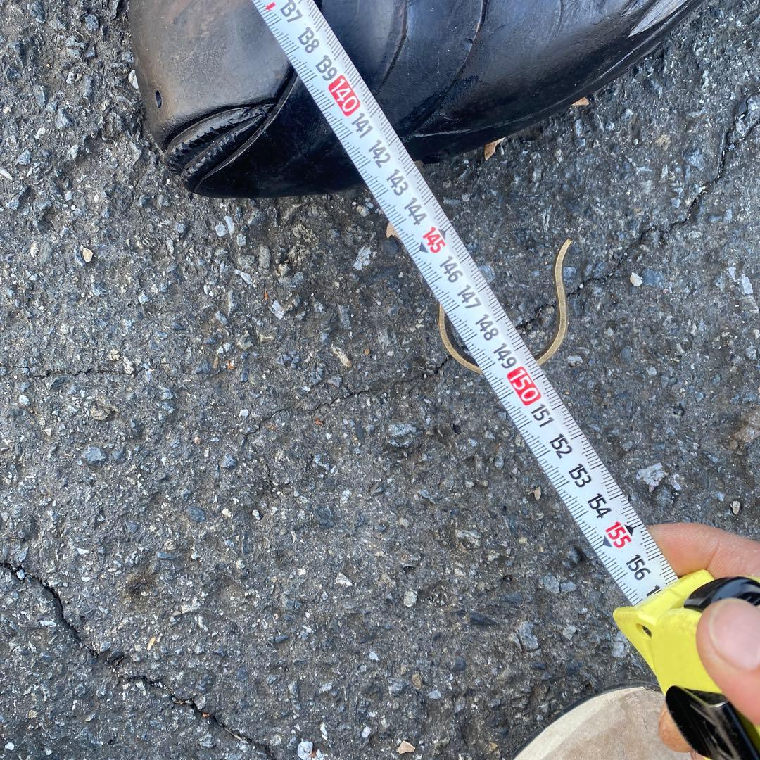 【増51230】　自在鉤　木製横木　鯛　民芸　古民家　高さ150cm